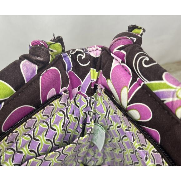 Vera Bradley PURPLE PUNCH GABBY Floral Quilted Bag Brown& Floral Some Fade - Picture 14 of 16